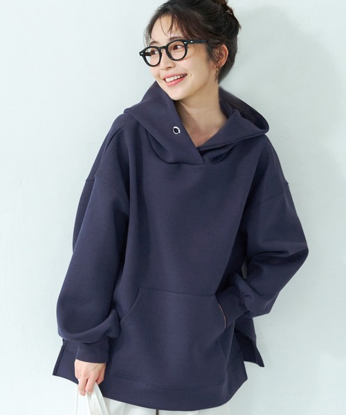 coca（coca）（コカ）の「＼新色登場／カバー力120％！ハリ感ダンボールフーディ（パーカー・レディース・チャコールグレー/グレー系その他/アイボリー/グレー/ネイビー/ピンク/カーキ/ライトブルー/ベージュ/ブラック・ONE SIZE/M/L）」の9枚目の写真