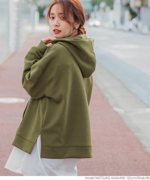 coca（coca）（コカ）の「＼新色登場／カバー力120％！ハリ感ダンボールフーディ（パーカー・レディース・チャコールグレー/グレー系その他/アイボリー/グレー/ネイビー/ピンク/カーキ/ライトブルー/ベージュ/ブラック・ONE SIZE/M/L）」の21枚目の写真