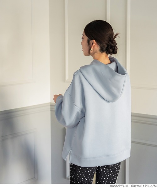 coca（coca）（コカ）の「＼新色登場／カバー力120％！ハリ感ダンボールフーディ（パーカー・レディース・チャコールグレー/グレー系その他/アイボリー/グレー/ネイビー/ピンク/カーキ/ライトブルー/ベージュ/ブラック・ONE SIZE/M/L）」の16枚目の写真