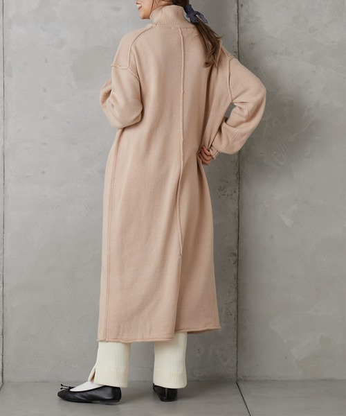 PUAL CE CIN（ピュアルセシン）の「【Du noir】ハイネックニットチュニック（ニット/セーター・レディース・チャコールグレー/ブラック/ベージュ/レッド・FREE）」の8枚目の写真