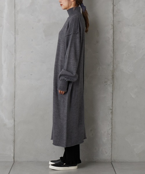 PUAL CE CIN（ピュアルセシン）の「【Du noir】ハイネックニットチュニック（ニット/セーター・レディース・チャコールグレー/ブラック/ベージュ/レッド・FREE）」の22枚目の写真