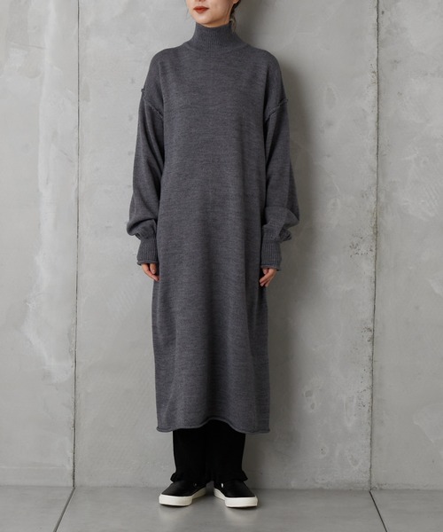 PUAL CE CIN（ピュアルセシン）の「【Du noir】ハイネックニットチュニック（ニット/セーター・レディース・チャコールグレー/ブラック/ベージュ/レッド・FREE）」の21枚目の写真