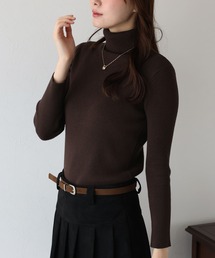 《新色追加》なめらかタートルネックリブニット