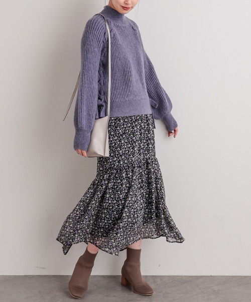 natural couture(ナチュラルクチュール)の「サイドレースアップほんわりニット(ニット/セーター・レディース・ブルー/ライトベージュ/アイボリー/ブラック・FREE)」の21枚目の写真