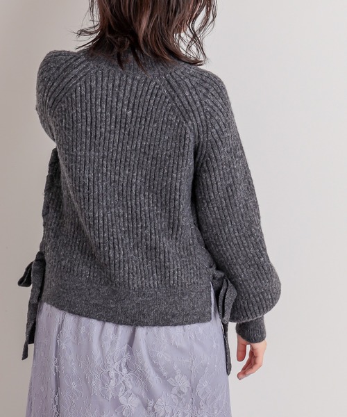 natural couture(ナチュラルクチュール)の「サイドレースアップほんわりニット(ニット/セーター・レディース・ブルー/ライトベージュ/アイボリー/ブラック・FREE)」の14枚目の写真
