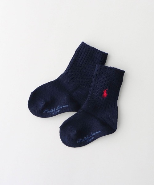 POLO RALPH LAUREN(ポロ ラルフ ローレン)の「POLO RALPH LAUREN Layette ワンポイント リブ ベビーソックス 04885506(ベビーシューズ/ベビーソックス・キッズ・ネイビー/サックスブルー/ピンク/ホワイト×ブラック/グレー系その他/ライトピンク/ホワイト×ピンク/ネイビー系・11-13cm/9-11cm)」の6枚目の写真