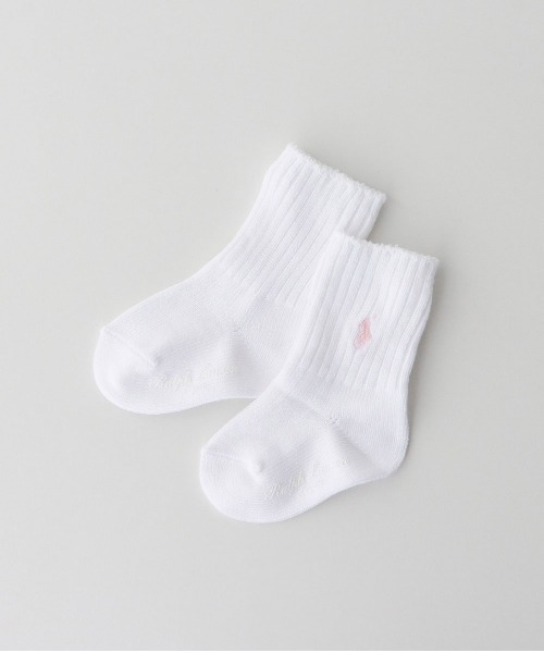 POLO RALPH LAUREN(ポロ ラルフ ローレン)の「POLO RALPH LAUREN Layette ワンポイント リブ ベビーソックス 04885506(ベビーシューズ/ベビーソックス・キッズ・ネイビー/サックスブルー/ピンク/ホワイト×ブラック/グレー系その他/ライトピンク/ホワイト×ピンク/ネイビー系・11-13cm/9-11cm)」の3枚目の写真