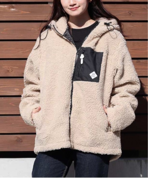 sunny branch(サニーブランチ)の「BOA zip hoodie(ブルゾン・レディース・ブラック/ダークグリーン/ベージュ/オフホワイト/カーキ/モカ/ライトパープル/キャメル/その他1/その他2/ブラック系その他/ホワイト系/その他4/ベージュ系・MEDIUM/X-LARGE/LARGE)」の7枚目の写真