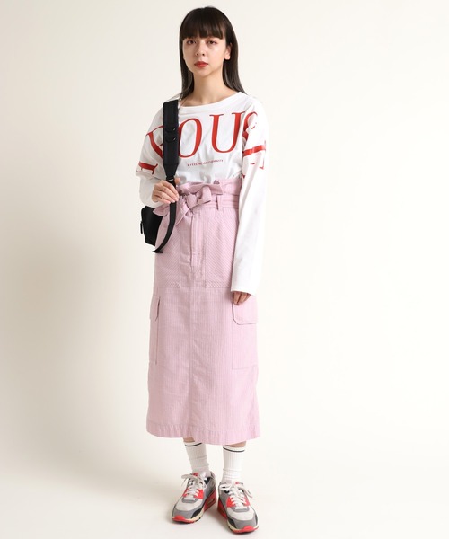 RNA（アールエヌエー）の「G1012 【セットアップ対応】ハイウエストワークロングスカート（スカート・レディース・ネイビー/ピンク/ライトグリーン・MEDIUM）」の3枚目の写真