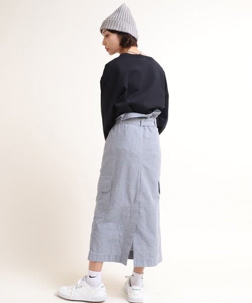 RNA（アールエヌエー）の「G1012 【セットアップ対応】ハイウエストワークロングスカート（スカート・レディース・ネイビー/ピンク/ライトグリーン・MEDIUM）」の9枚目の写真