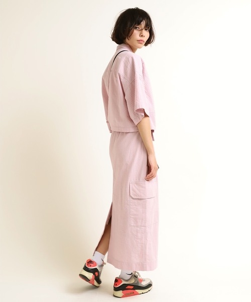 RNA（アールエヌエー）の「G1012 【セットアップ対応】ハイウエストワークロングスカート（スカート・レディース・ネイビー/ピンク/ライトグリーン・MEDIUM）」の20枚目の写真