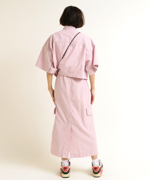 RNA（アールエヌエー）の「G1012 【セットアップ対応】ハイウエストワークロングスカート（スカート・レディース・ネイビー/ピンク/ライトグリーン・MEDIUM）」の5枚目の写真