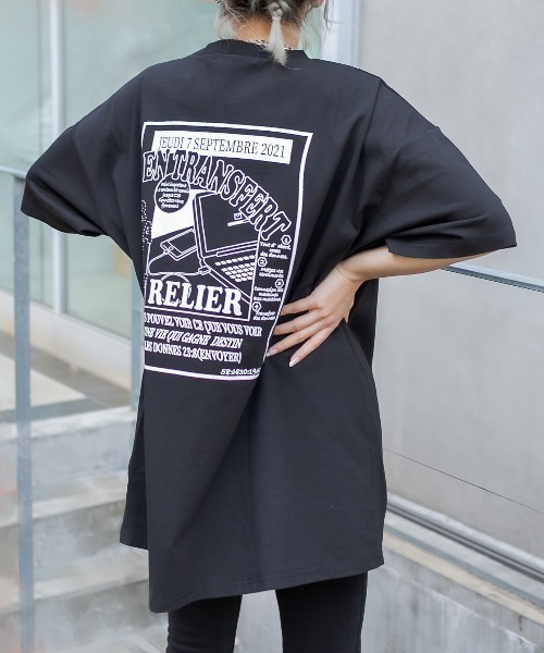 RASVOA（ラスボア）の「フライヤーおばけＴ（Tシャツ/カットソー・レディース・ブラック/オフホワイト/サックスブルー/オレンジ/グリーン・FREE）」の3枚目の写真