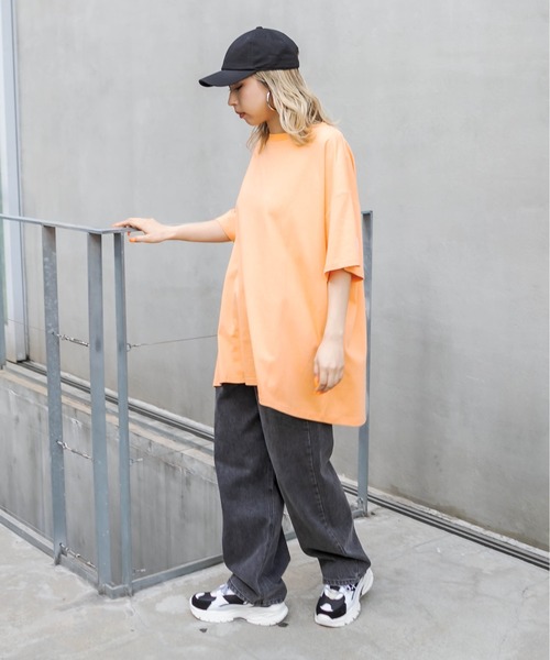 RASVOA（ラスボア）の「フライヤーおばけＴ（Tシャツ/カットソー・レディース・ブラック/オフホワイト/サックスブルー/オレンジ/グリーン・FREE）」の19枚目の写真