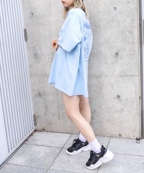 RASVOA（ラスボア）の「フライヤーおばけＴ（Tシャツ/カットソー・レディース・ブラック/オフホワイト/サックスブルー/オレンジ/グリーン・FREE）」の12枚目の写真