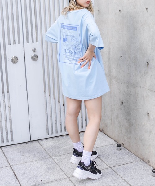 RASVOA（ラスボア）の「フライヤーおばけＴ（Tシャツ/カットソー・レディース・ブラック/オフホワイト/サックスブルー/オレンジ/グリーン・FREE）」の9枚目の写真