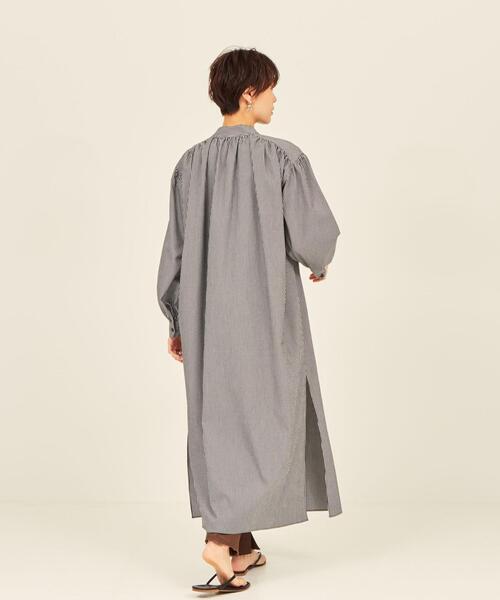 Bm ストライプシャツ Bm ストライプシャツ Bractment ブラクトメント バンドカラー ワンピース ドレス ワンピース ワンピース Bractment ブラクトメント のファッション