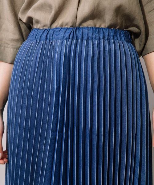 Munich(ミューニック)の「TCデニムプリーツスカート(デニムスカート・レディース・ネイビー/ブルー・FREE)」の9枚目の写真