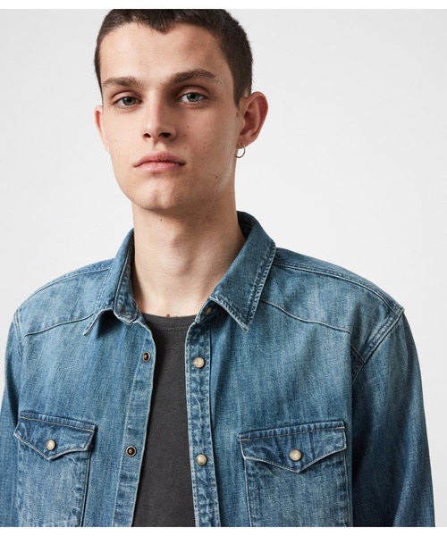 ALLSAINTS（オールセインツ）の「DENNING DENIM SHIRT | DENNING デニム シャツ（シャツ/ブラウス・メンズ・ダークインディゴブルー・M/XS）」の8枚目の写真