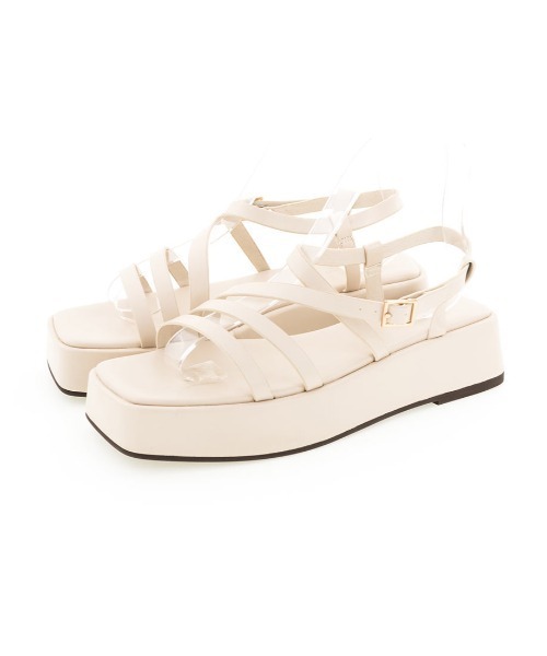 RANDA（ランダ）の「アシメストラップスクエアトゥサンダル（サンダル・レディース・クリーム/ブラック/グリーン・L/LL/M/S）」の15枚目の写真