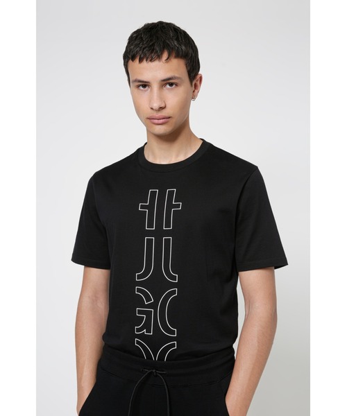 HUGO(ヒューゴ)の「オーガニックコットン クロップトロゴ Tシャツ(Tシャツ/カットソー・メンズ・ホワイト/ブラック/シルバー/ブラウン・S/M/XL/XS/L/XXL)」の2枚目の写真