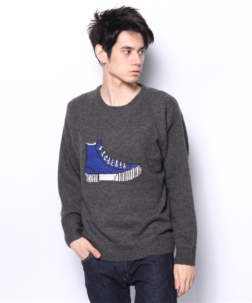 CIAOPANIC（チャオパニック）の「【Ciaopanic】ロゴJQP/O（ニット/セーター・メンズ・ボルドー/チャコールグレー/グリーン/ネイビー/マスタード・LARGE/MEDIUM）」の2枚目の写真