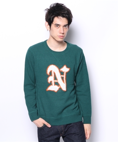 CIAOPANIC（チャオパニック）の「【Ciaopanic】ロゴJQP/O（ニット/セーター・メンズ・ボルドー/チャコールグレー/グリーン/ネイビー/マスタード・LARGE/MEDIUM）」の3枚目の写真