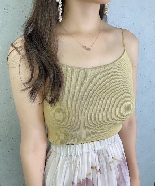 EIMY ISTOIRE(エイミーイストワール)の「カップインニットキャミソール(キャミソール・レディース・ホワイト/ブラック/ベージュ/ピンク/イエロー・FREE)」の9枚目の写真