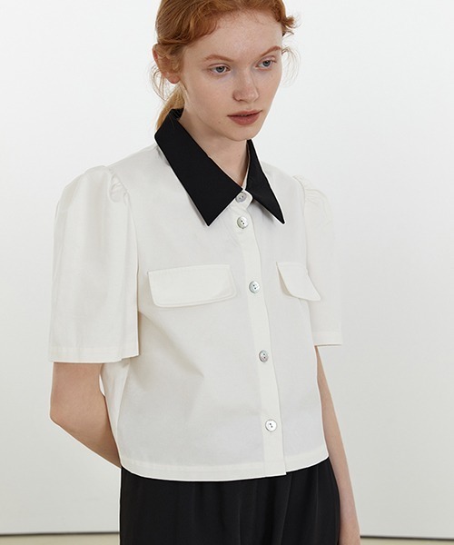 Fano Studios(ファノ ストゥディオズ)の「【Fano Studios】Bicolor short shirt FX21S035(シャツ/ブラウス・レディース・ホワイト・S/L/M)」の12枚目の写真