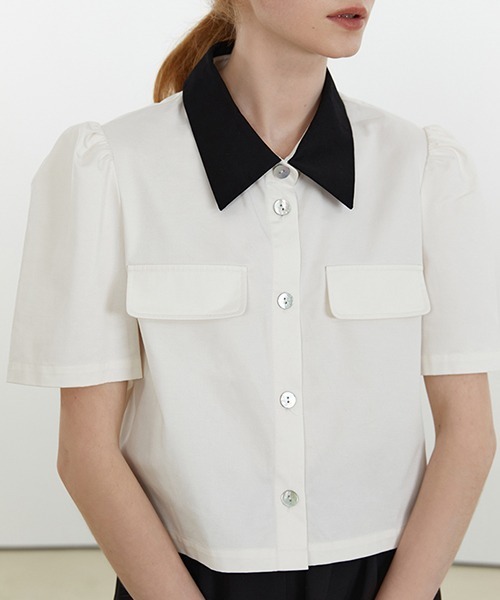 Fano Studios(ファノ ストゥディオズ)の「【Fano Studios】Bicolor short shirt FX21S035(シャツ/ブラウス・レディース・ホワイト・S/L/M)」の15枚目の写真
