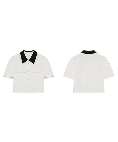 Fano Studios(ファノ ストゥディオズ)の「【Fano Studios】Bicolor short shirt FX21S035(シャツ/ブラウス・レディース・ホワイト・S/L/M)」の18枚目の写真