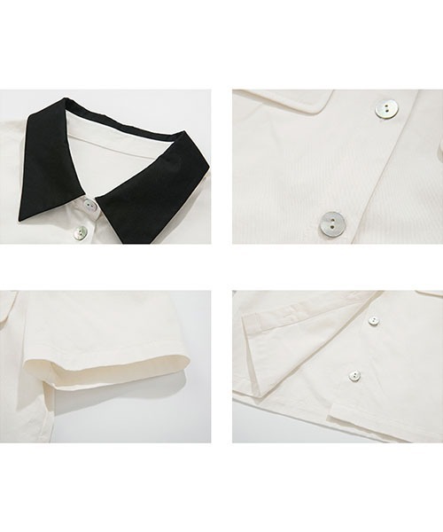 Fano Studios(ファノ ストゥディオズ)の「【Fano Studios】Bicolor short shirt FX21S035(シャツ/ブラウス・レディース・ホワイト・S/L/M)」の19枚目の写真