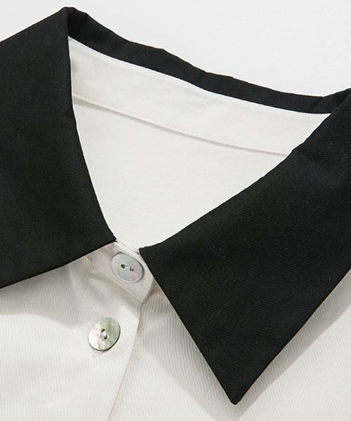 Fano Studios(ファノ ストゥディオズ)の「【Fano Studios】Bicolor short shirt FX21S035(シャツ/ブラウス・レディース・ホワイト・S/L/M)」の20枚目の写真