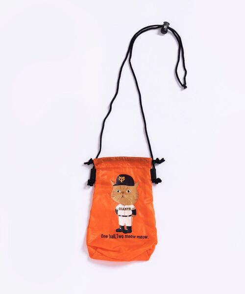 SHIPS(シップス)の「GIANTS×SHIPS: CAT 巾着 ネック ポーチ(ボディバッグ/ウエストポーチ・メンズ・ブラック/オレンジ・ONE SIZE)」の13枚目の写真