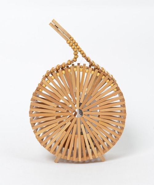 shopnikoniko（ショップニコニコ）の「丸型 かご バッグ 2way（かごバッグ・レディース・ベージュ・フリー）」の11枚目の写真