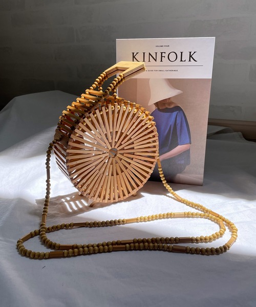 shopnikoniko（ショップニコニコ）の「丸型 かご バッグ 2way（かごバッグ・レディース・ベージュ・フリー）」の8枚目の写真