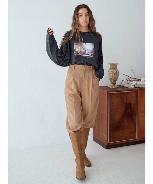 Ungrid（アングリッド）の「フォトデザインロゴロングスリーブTee（Tシャツ/カットソー・レディース・オフホワイト/チャコールグレー・FREE）」の15枚目の写真