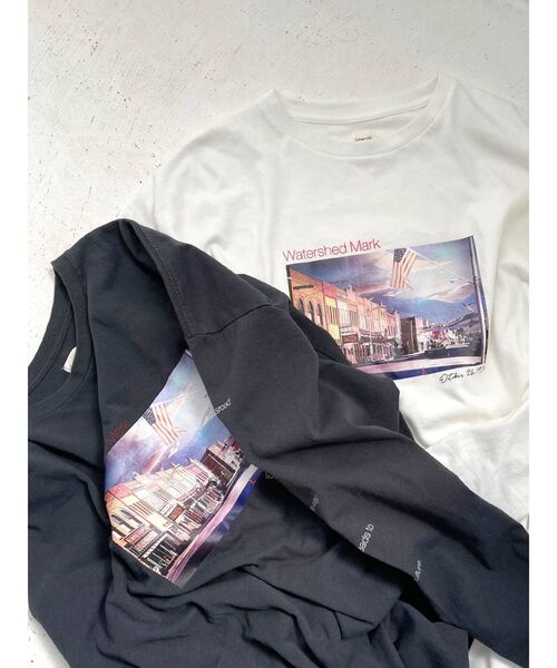 Ungrid（アングリッド）の「フォトデザインロゴロングスリーブTee（Tシャツ/カットソー・レディース・オフホワイト/チャコールグレー・FREE）」の12枚目の写真