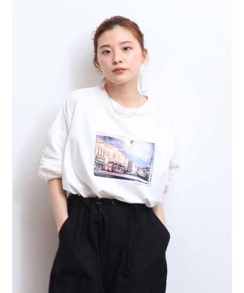 Ungrid（アングリッド）の「フォトデザインロゴロングスリーブTee（Tシャツ/カットソー・レディース・オフホワイト/チャコールグレー・FREE）」の16枚目の写真
