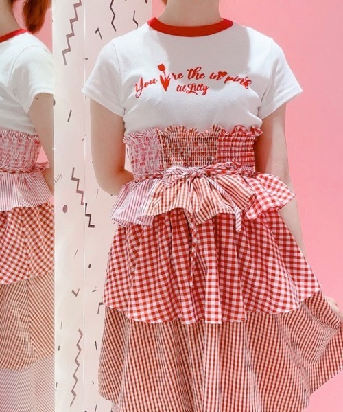 lilLilly(リルリリー)の「リンガープリントTシャツ(Tシャツ/カットソー・レディース・ブラック/レッド/ブルー/ホワイト・FREE)」の10枚目の写真