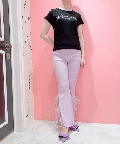 lilLilly(リルリリー)の「リンガープリントTシャツ(Tシャツ/カットソー・レディース・ブラック/レッド/ブルー/ホワイト・FREE)」の15枚目の写真