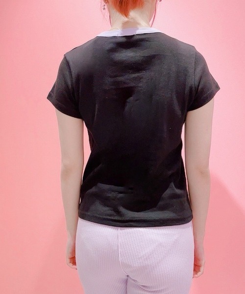 lilLilly(リルリリー)の「リンガープリントTシャツ(Tシャツ/カットソー・レディース・ブラック/レッド/ブルー/ホワイト・FREE)」の16枚目の写真