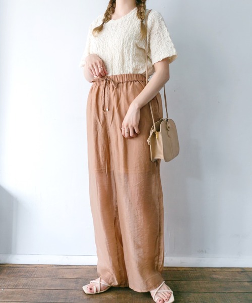 nemne store(ネンネストア)の「さわやかな朝のジャガードトップス(Tシャツ/カットソー・レディース・ブラック/アイボリー/ベージュ/ライム・フリー)」の10枚目の写真