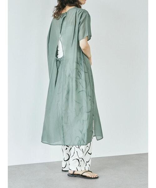 GARAGE OF GOOD CLOTHING(ガレージオブグッドクロージング)の「シースルー半袖ワンピース*(ワンピース・レディース・ブラック/ベージュ/カーキ・FREE)」の8枚目の写真