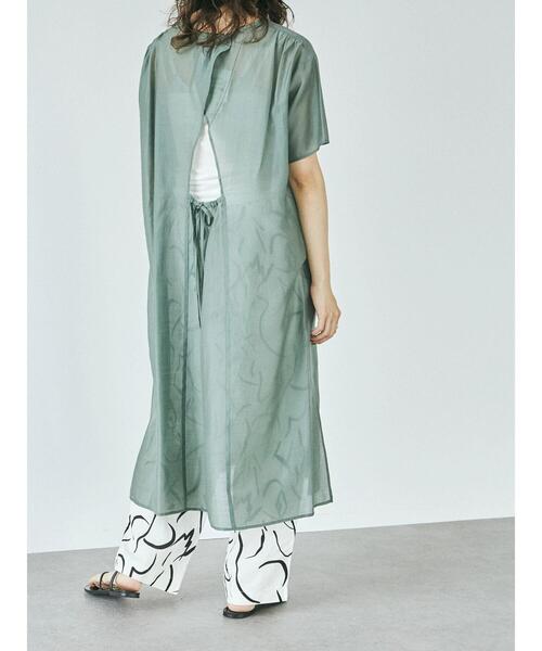 GARAGE OF GOOD CLOTHING(ガレージオブグッドクロージング)の「シースルー半袖ワンピース*(ワンピース・レディース・ブラック/ベージュ/カーキ・FREE)」の9枚目の写真