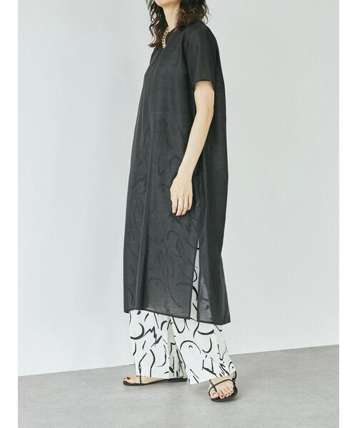 GARAGE OF GOOD CLOTHING(ガレージオブグッドクロージング)の「シースルー半袖ワンピース*(ワンピース・レディース・ブラック/ベージュ/カーキ・FREE)」の11枚目の写真