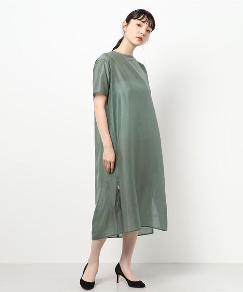 GARAGE OF GOOD CLOTHING(ガレージオブグッドクロージング)の「シースルー半袖ワンピース*(ワンピース・レディース・ブラック/ベージュ/カーキ・FREE)」の15枚目の写真