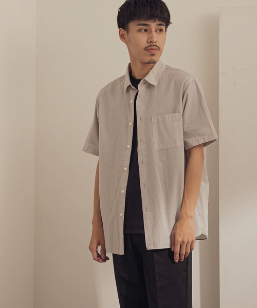 URBAN RESEARCH DOORS（アーバンリサーチドアーズ）の「マイクロサッカー レギュラーカラーシャツ（シャツ/ブラウス・メンズ・グレー/イエロー/ブラック・38/40）」の6枚目の写真