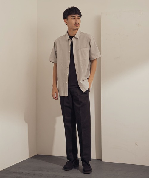 URBAN RESEARCH DOORS（アーバンリサーチドアーズ）の「マイクロサッカー レギュラーカラーシャツ（シャツ/ブラウス・メンズ・グレー/イエロー/ブラック・38/40）」の9枚目の写真