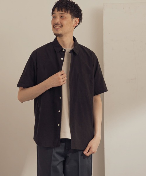 URBAN RESEARCH DOORS（アーバンリサーチドアーズ）の「マイクロサッカー レギュラーカラーシャツ（シャツ/ブラウス・メンズ・グレー/イエロー/ブラック・38/40）」の10枚目の写真